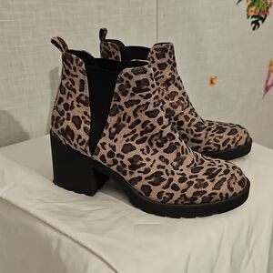 Leopard Print Ankle Boots